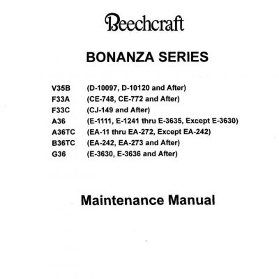beechcraft bonanza manual maintenance series rev beech a36 parts v35 2003 manuals eaircraftmanuals g36 f33c f33a v35b b36tc 2005