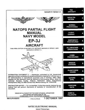 Lockheed EP-3J Orion Navy Model Aircraft Natops Flight Manual 1997 ...