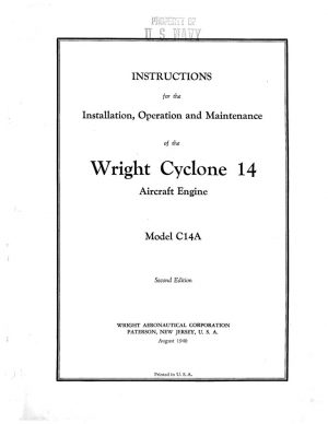 Wright Cyclone 14 C-14A Instruction For The Installation, Operation And ...