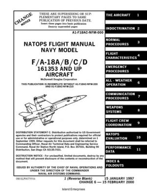 McDonnell Douglas Model F,A-18A,B,C,D 161353 & UP Aircraft Natops ...