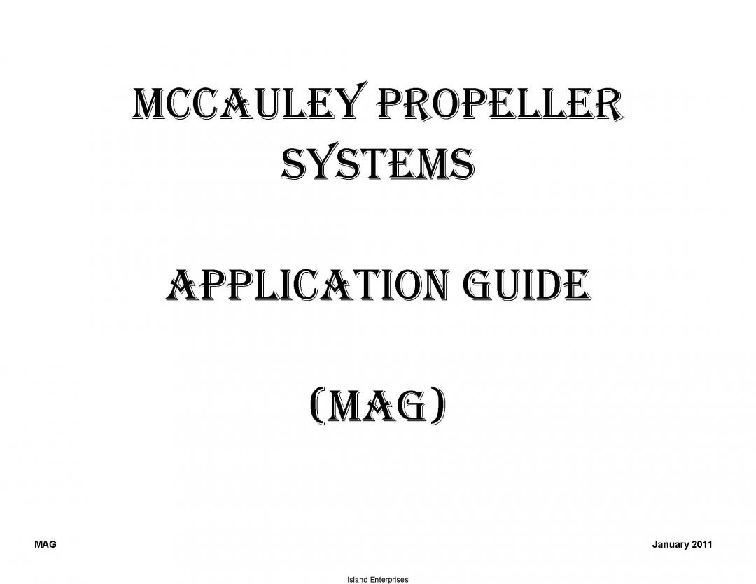 Mccauley Propeller System Application Guide 2011 | EAircraftManuals.com