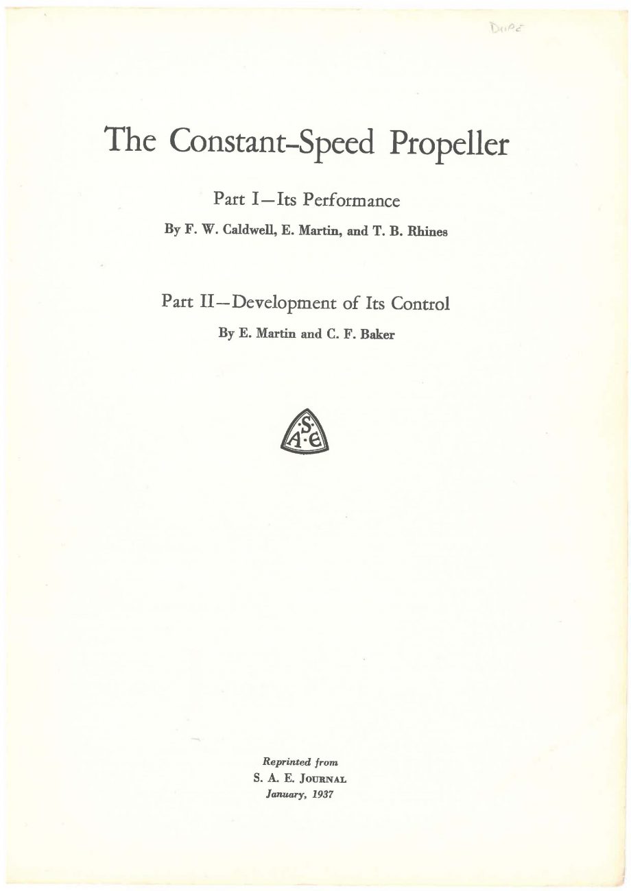 constant speed propeller experimental aircraft