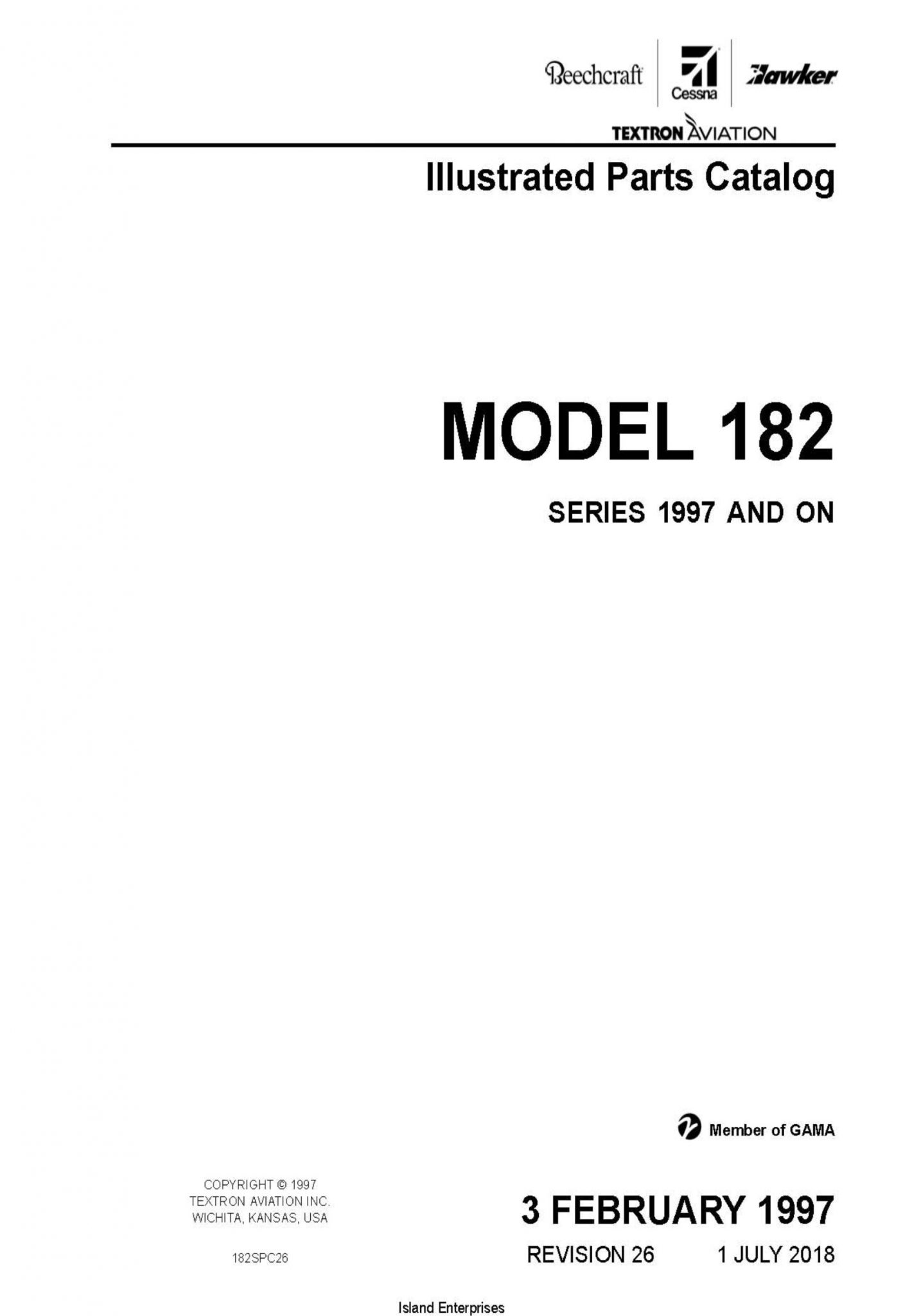 Cessna Model 182 Illustrated Parts Catalog 182SPC26 PDF