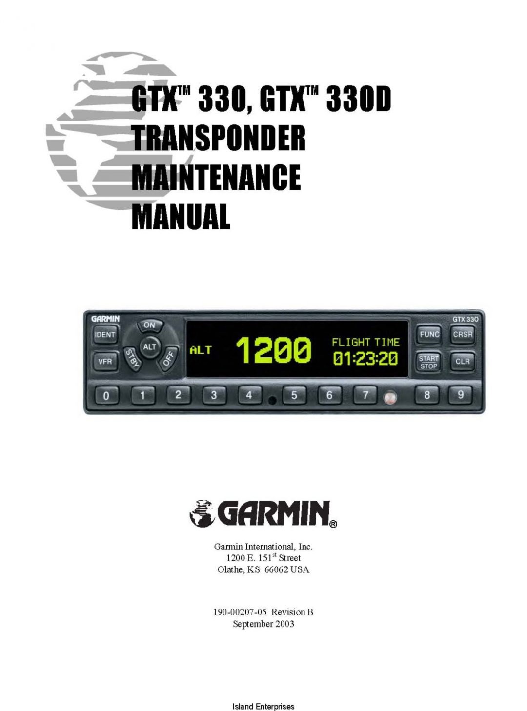 Garmin GTX 330, GTX 330D Maintenance Manual 1900020705 PDF