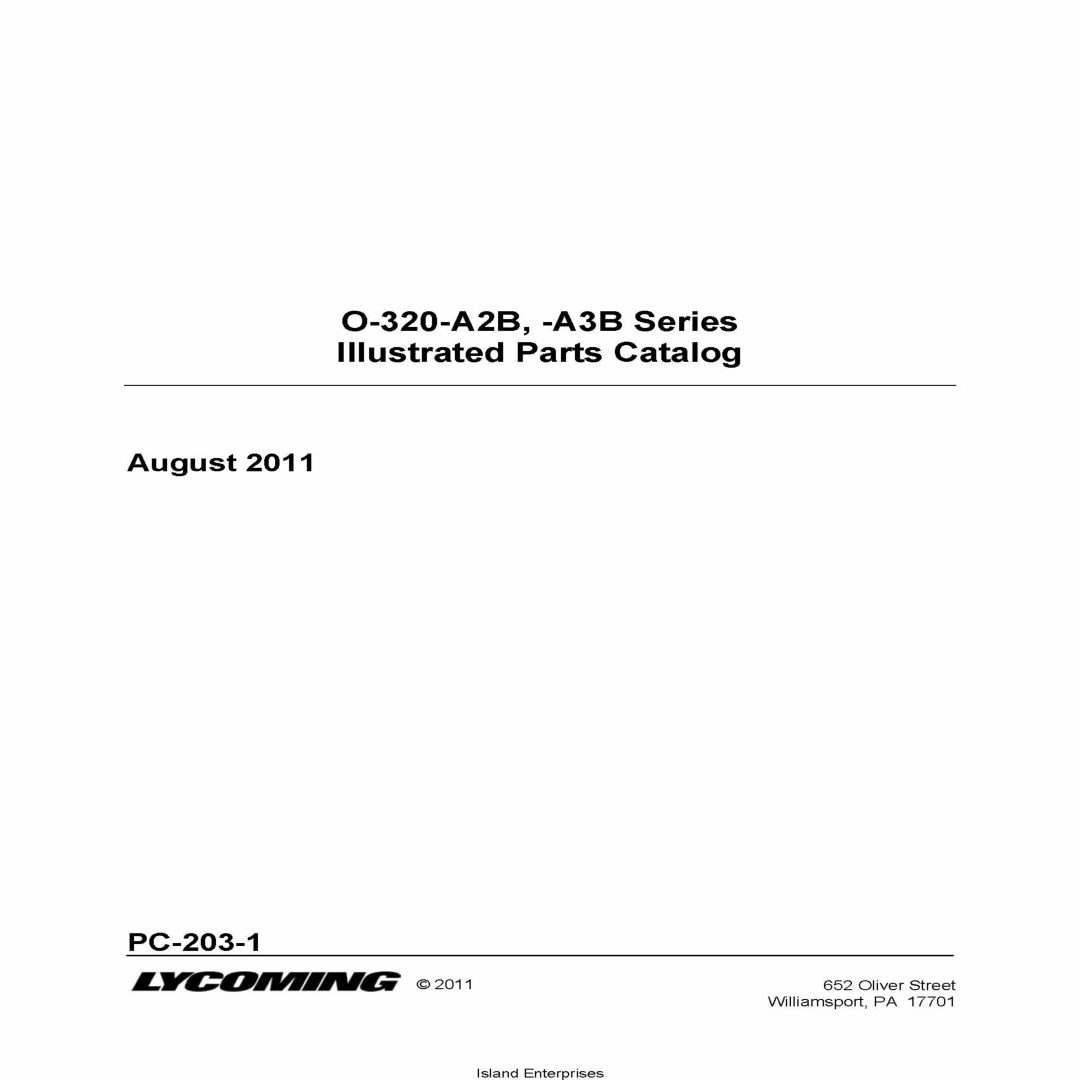 O320A2B, A3B Series Illustrated Parts Catalog Part PC203