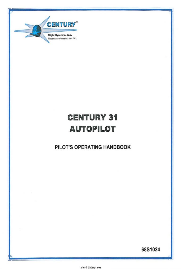 Century 41 Autopilot Pilot's Operating Handbook 68S803 PDF