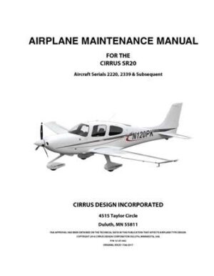 Cirrus SR20 Airplane Maintenance Manual 12137-002 | eAircraftManuals.com